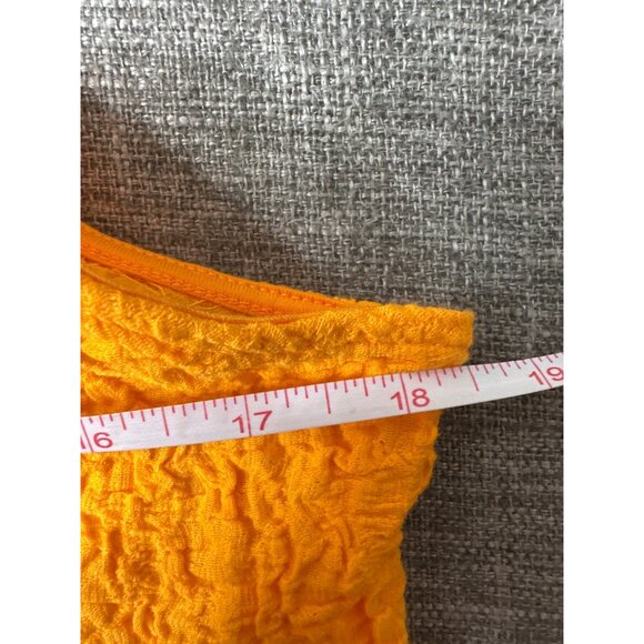 Orange Textured Crop Tank Top & White Tie-Front Crop Cami Lot of 2 Beach Cruise - Picture 10 of 13